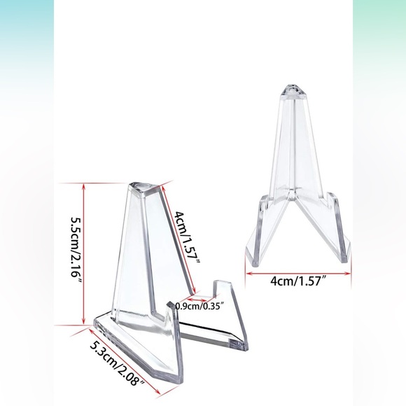New in box package of 15 clear acrylic easel stands 2.16 inch height from Hipiwe - Picture 3 of 13